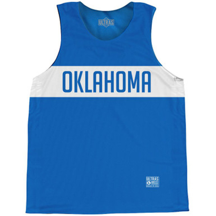 Oklahoma Finish Line State Flag Basketball Singlets - Blue