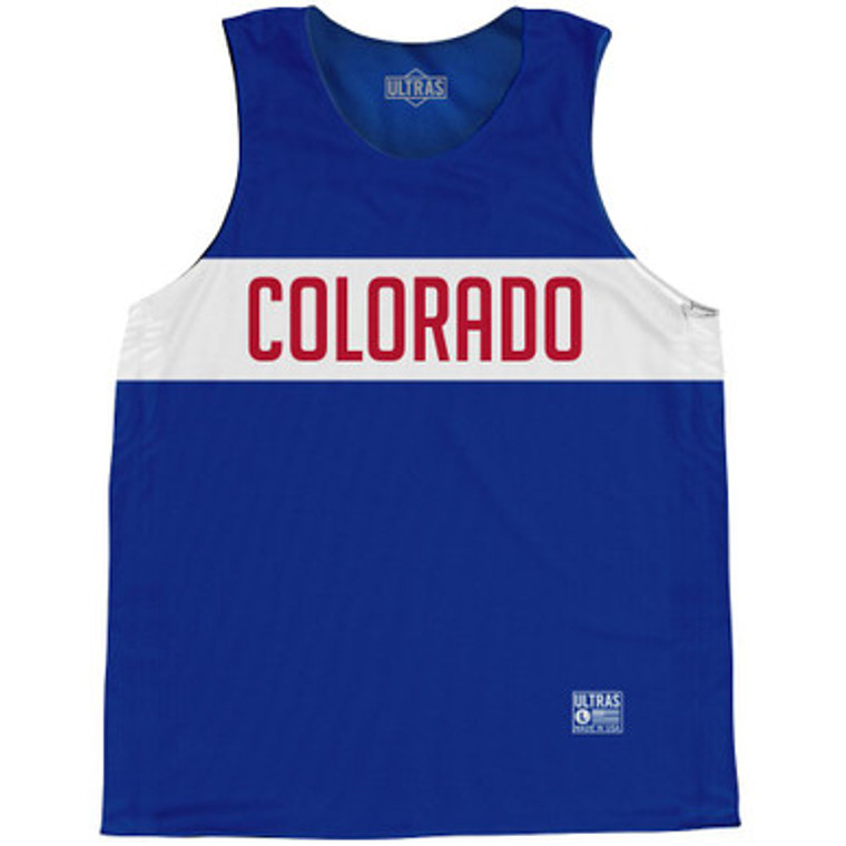 Colorado Finish Line State Flag Basketball Singlets - Blue