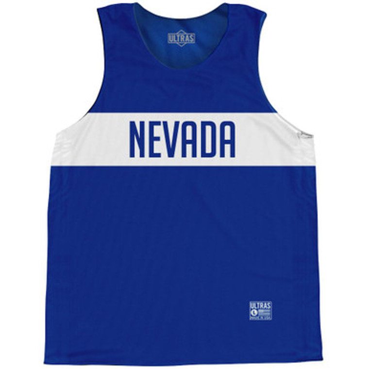 Nevada Finish Line State Flag Basketball Singlets - Blue