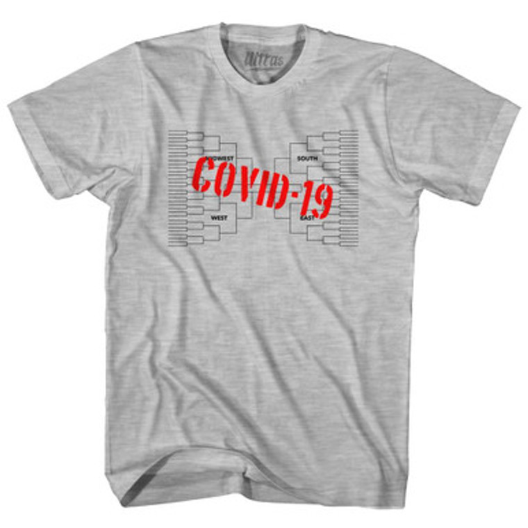 Covid-19 Bracket Busted March Basketball Tournament Adult Cotton T-shirt - Grey Heather