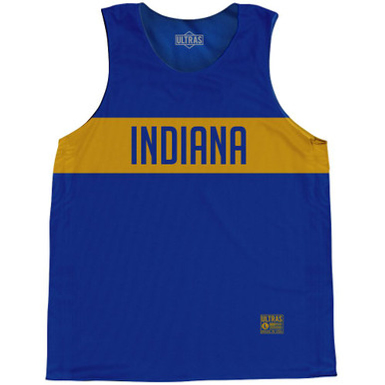 Indiana Finish Line State Flag Basketball Singlets - Blue