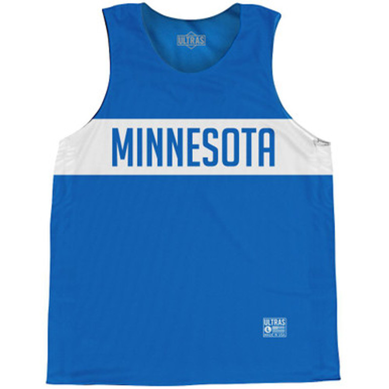 Minnesota Finish Line State Flag Basketball Singlets - Blue