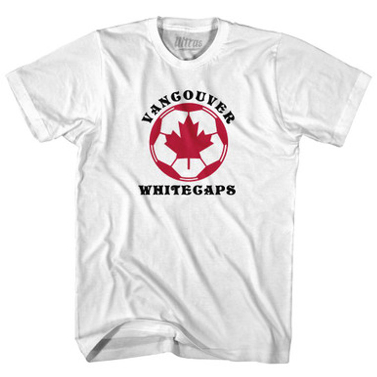 Vancouver Whitecaps Soccer Canada Leaf Ball Logo Womens Cotton Junior Cut T-Shirt by Ultras