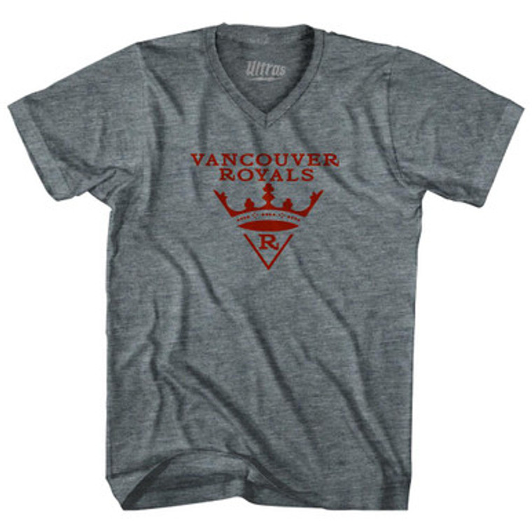Vancouver Royals Crest Soccer Adult Tri-Blend V-Neck Womens Junior Cut T-Shirt by Ultras