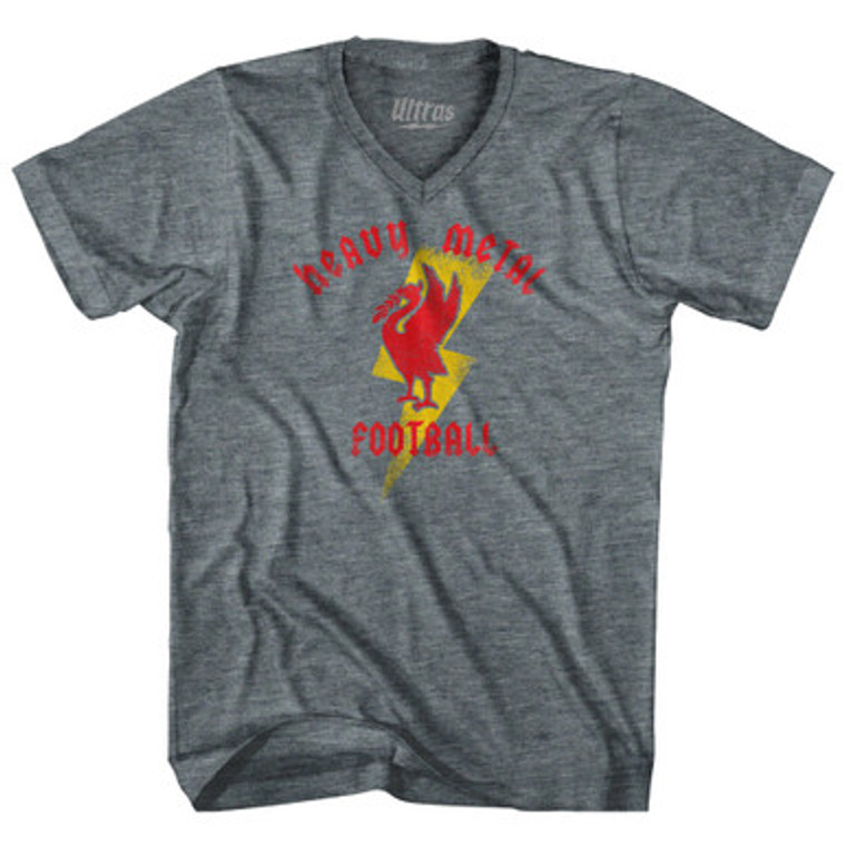 Liverpool Heavy Metal Football Adult Tri-Blend V-Neck T-Shirt by Ultras