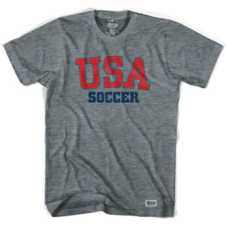USA Soccer Distressed T-shirt - Athletic Grey