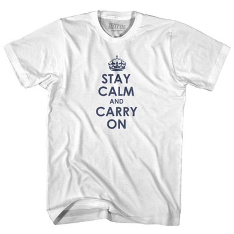 Stay Calm Britan Soccer Womens Cotton Junior Cut T-Shirt by Ultras