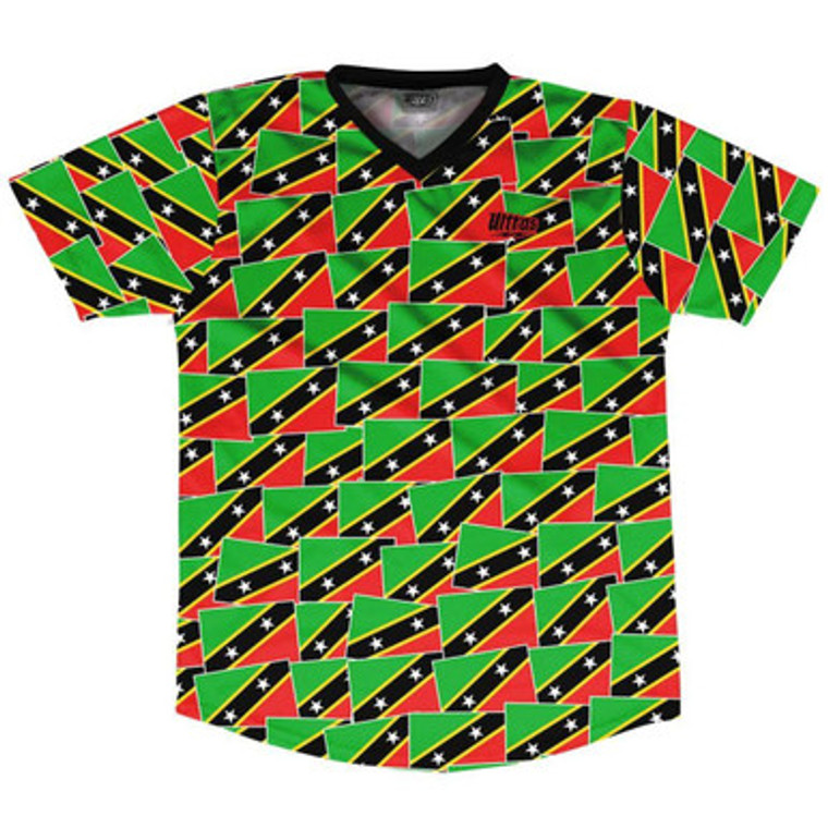 Ultras Saint Kitts and Nevis Party Flags Soccer Jersey Made In USA-Green Black