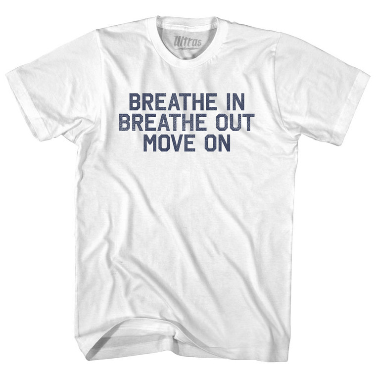 Breath In Breath Out Move On Youth Cotton T-shirt - White