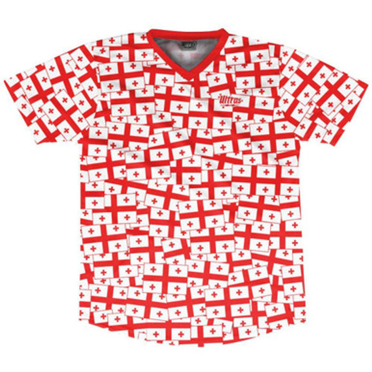 Ultras Georgia Party Flags Soccer Jersey Made In USA - White Red