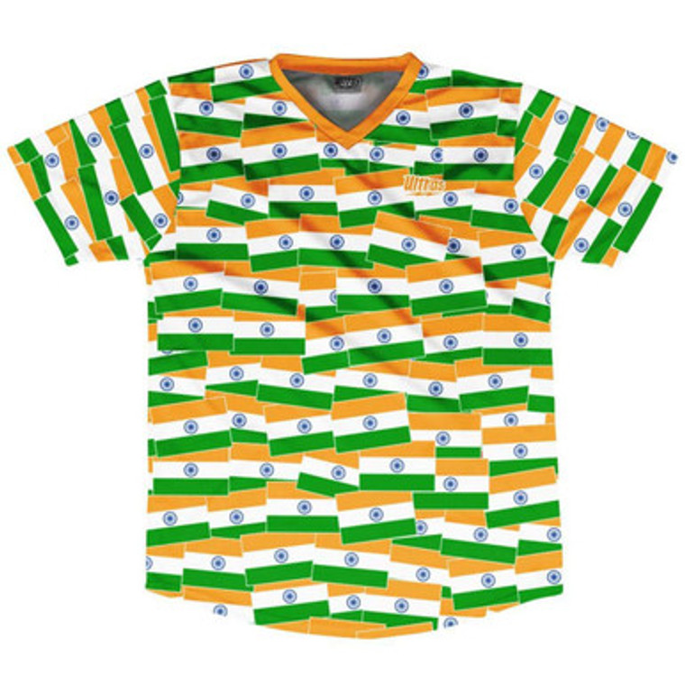 Ultras India Party Flags Soccer Jersey Made in USA-Orange Green