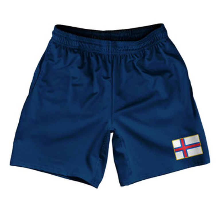 Faroe Islands Country Heritage Flag Athletic Running Fitness Exercise Shorts 7" Inseam Made In USA Shorts by Ultras