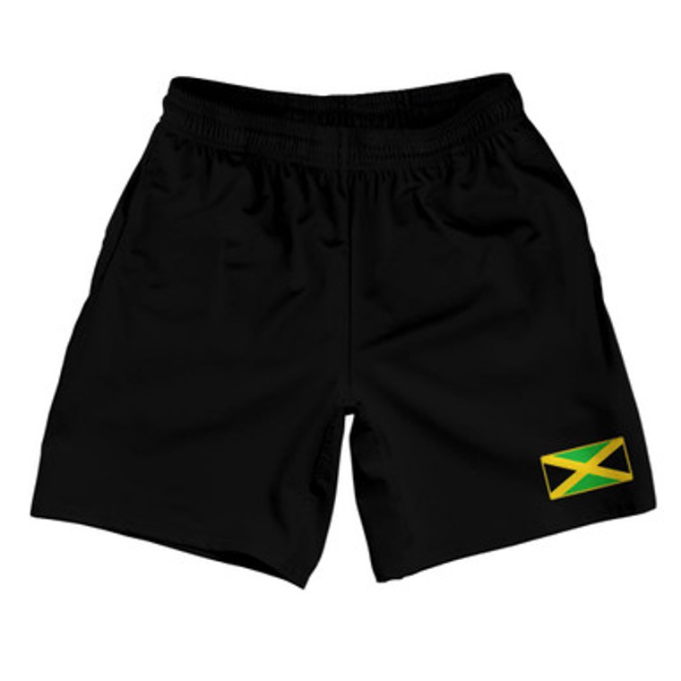 Jamaica Country Heritage Flag Athletic Running Fitness Exercise Shorts 7" Inseam Made In USA Shorts by Ultras