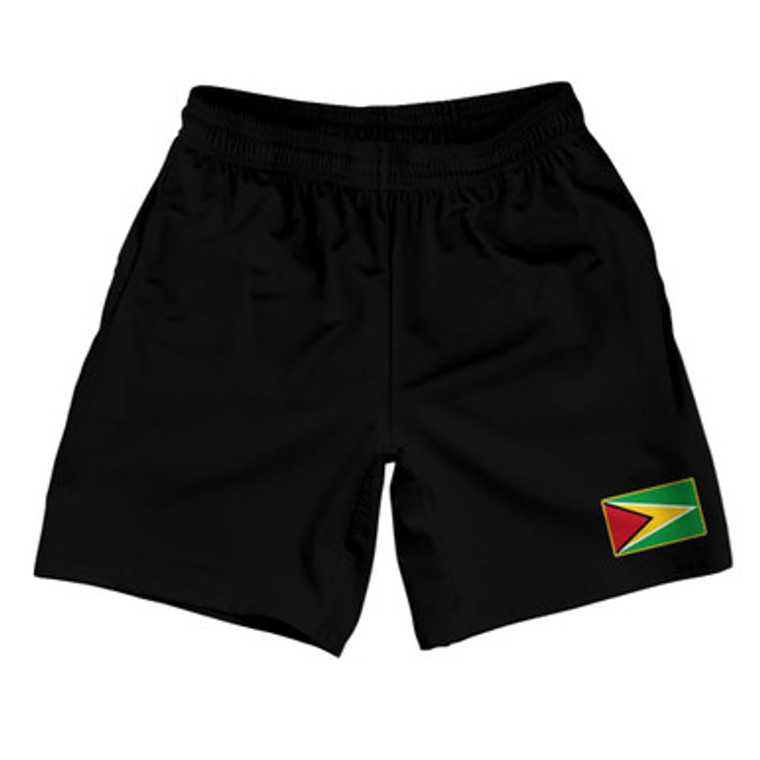 Guyana Country Heritage Flag Athletic Running Fitness Exercise Shorts 7" Inseam Made In USA Shorts by Ultras