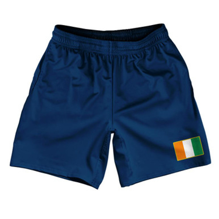 Ivory Coast Country Heritage Flag Athletic Running Fitness Exercise Shorts 7" Inseam Made In USA Shorts by Ultras