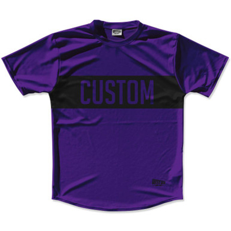 Purple Violet Laker & Black Custom Finish Line Running Shirt Made in USA - Purple Violet Laker & Black