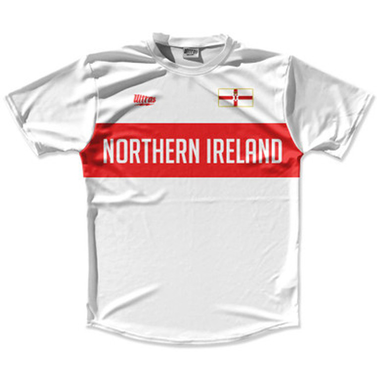 Ultras Northern Ireland Flag Finish Line Running Cross Country Track Shirt Made In USA - White