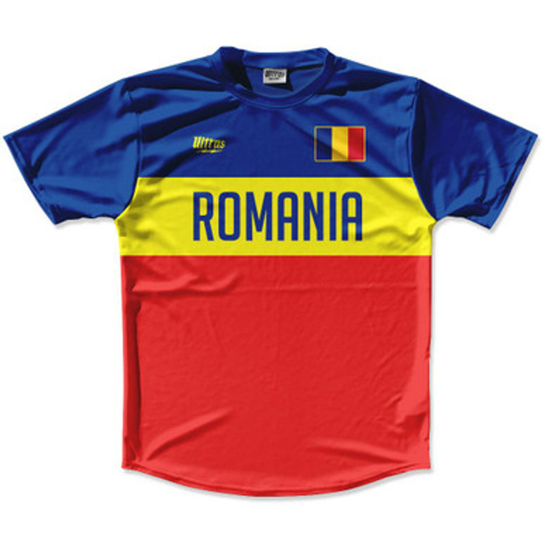 Ultras Romania Flag Finish Line Running Cross Country Track Shirt Made In USA - Red Royal