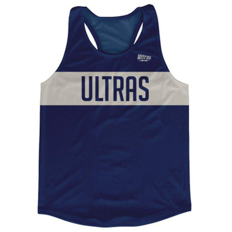 Ultras Navy Blue and Cool Grey Finish Line Running Tank Top Racerback Track and Cross Country Singlet Jersey Made In USA - Navy Blue & Cool Grey