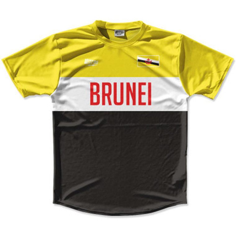 Ultras Brunei Flag Finish Line Running Cross Country Track Shirt Made In USA - Yellow Black