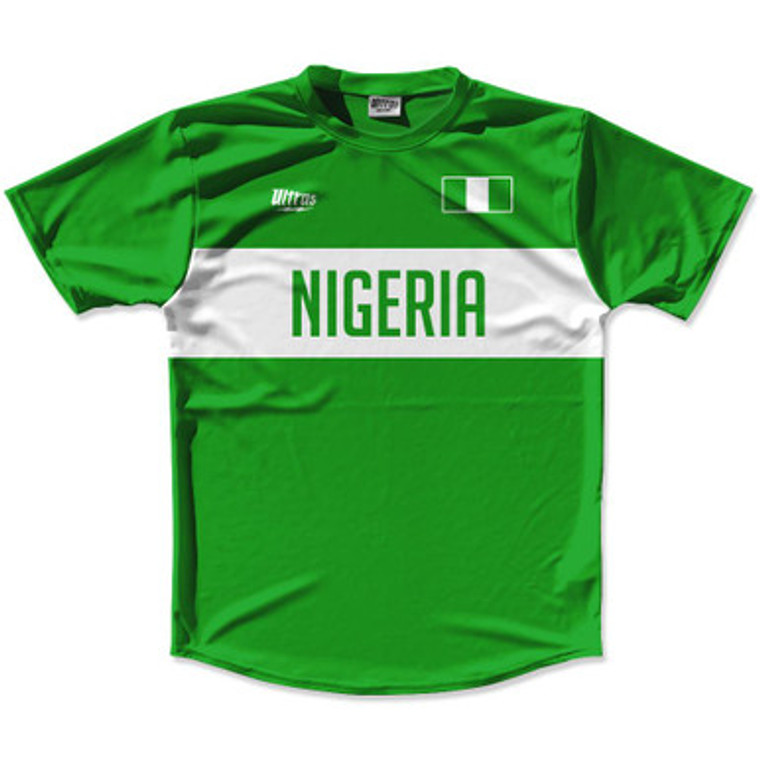 Ultras Nigeria Flag Finish Line Running Cross Country Track Shirt Made In USA - Green