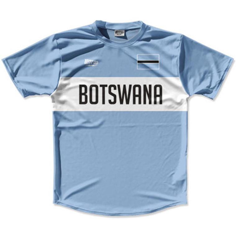 Ultras Botswana Flag Finish Line Running Cross Country Track Shirt Made In USA - Light Blue