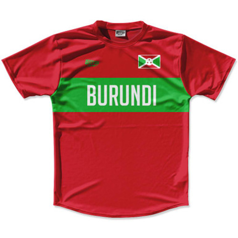 Ultras Burundi Flag Finish Line Running Cross Country Track Shirt Made In USA - Red