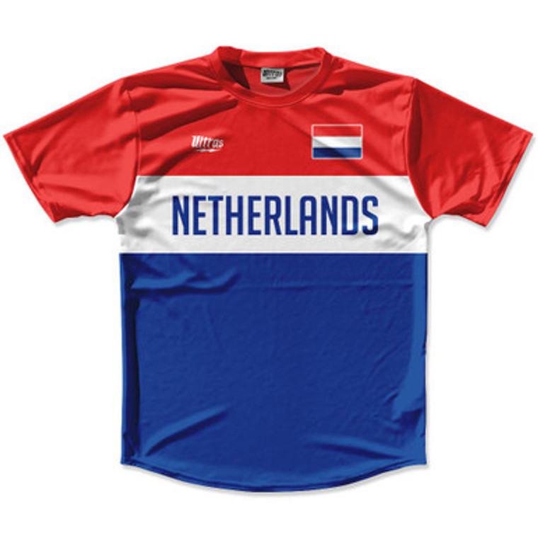 Ultras Netherlands Flag Finish Line Running Cross Country Track Shirt Made In USA - Red Royal