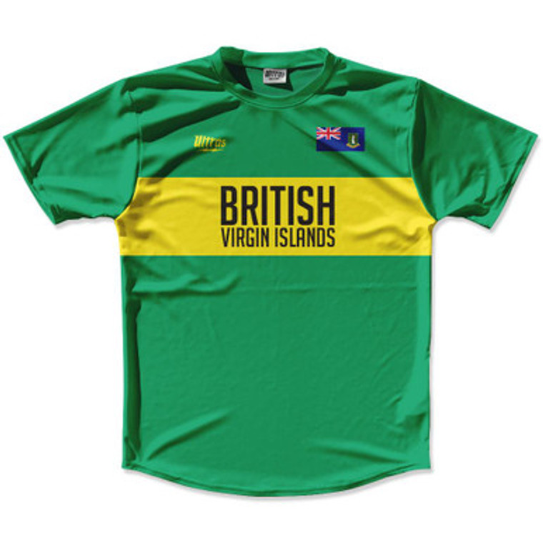 Ultras British Virgin Islands Flag Finish Line Running Cross Country Track Shirt Made In USA - Green