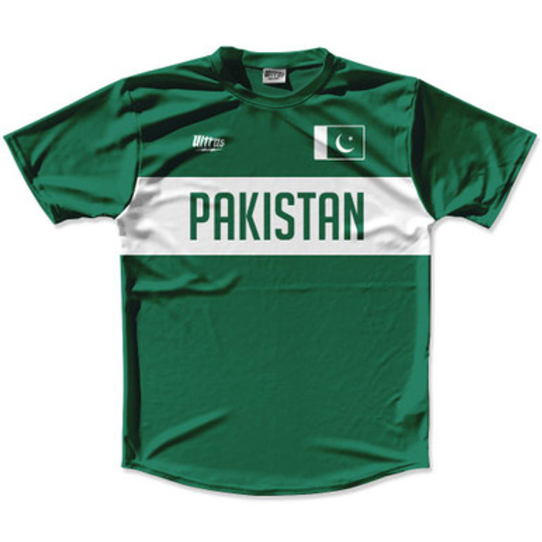 Ultras Pakistan Flag Finish Line Running Cross Country Track Shirt Made In USA - Green White