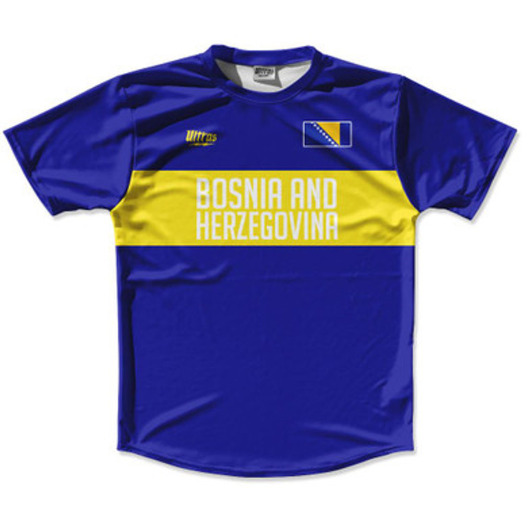 Ultras Bosnia & Herzegovina Flag Finish Line Running Cross Country Track Shirt Made In USA-Royal