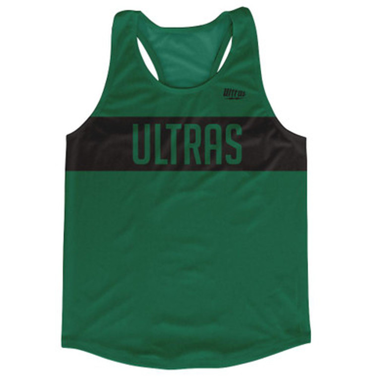 Ultras Black and Hunter Green Finish Line Running Tank Top Racerback Track and Cross Country Singlet Jersey Made In USA - Black & Hunter Green