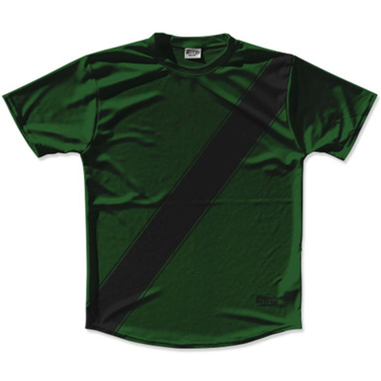 Forest Green & Black Sash Running Shirt Made in USA - Forest Green & Black