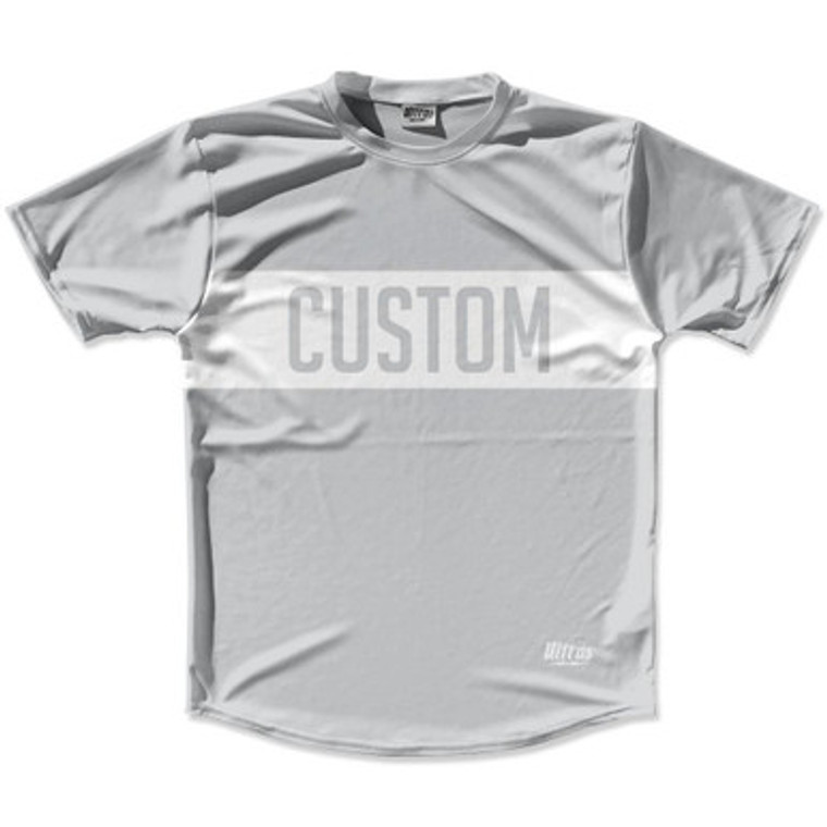 Medium Grey & White Custom Finish Line Running Shirt Made in USA - Medium Grey & White