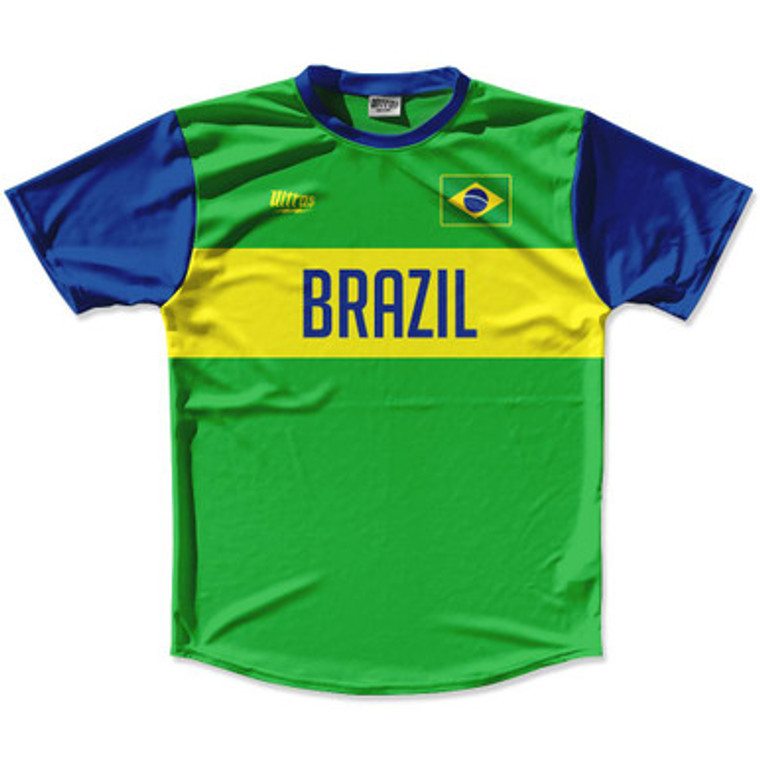 Ultras Brazil Flag Finish Line Running Cross Country Track Shirt Made In USA - Green