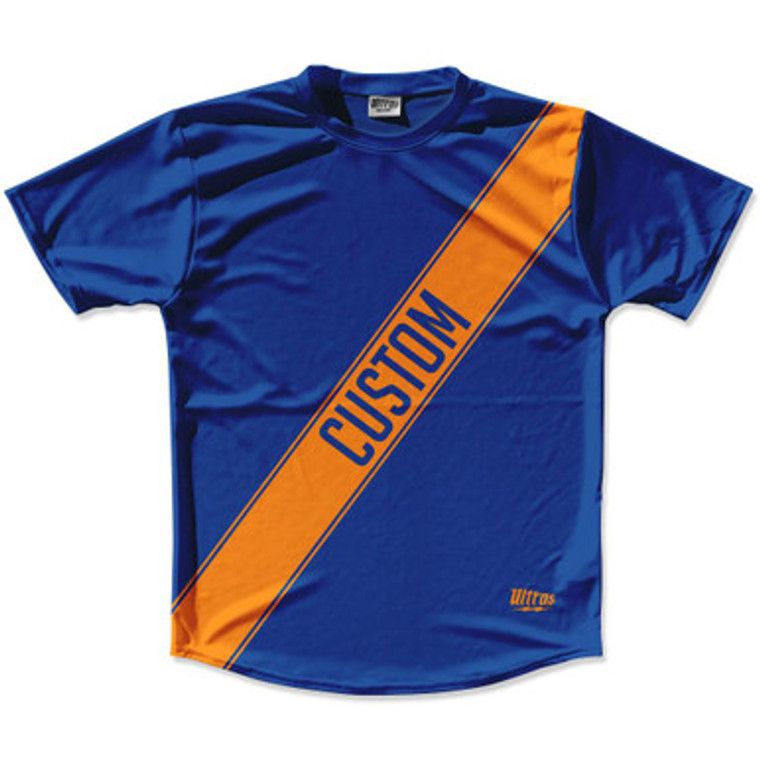 Royal Blue & Tennessee Orange Custom Sash Running Shirt Made in USA - Royal Blue & Tennessee Orange