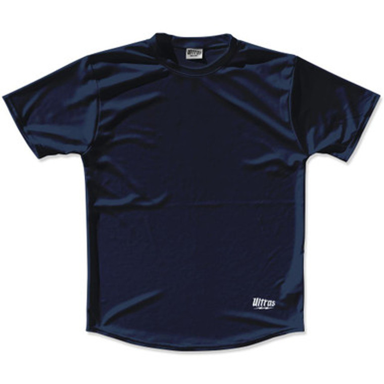 Blue Navy Custom Solid Color Running Shirt Made in USA - Blue Navy