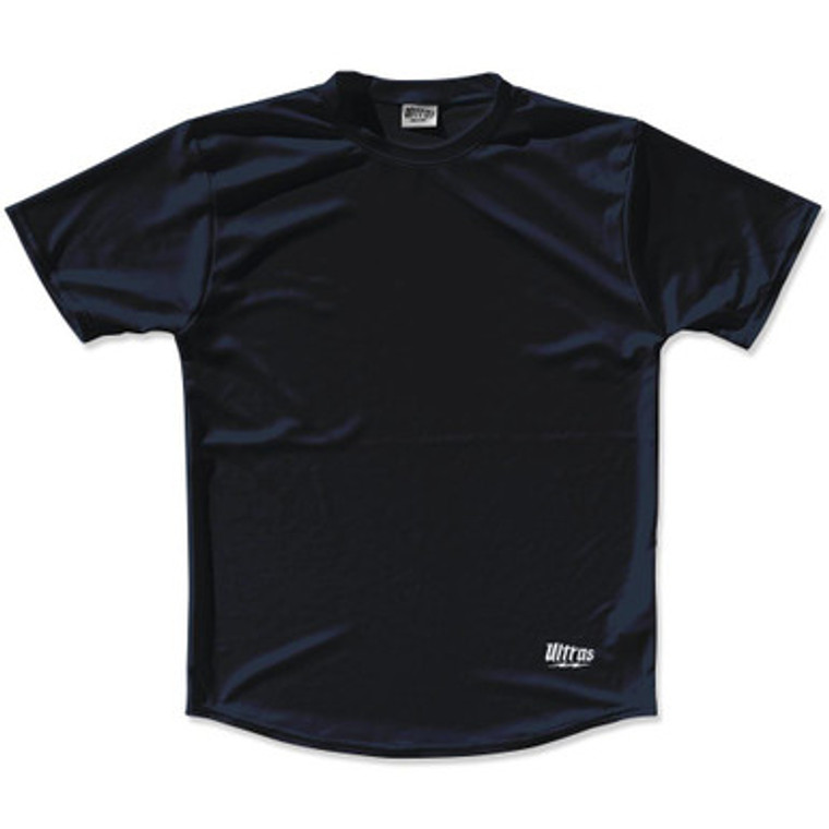 Navy Blue Custom Solid Color Running Shirt Made in USA - Navy Blue