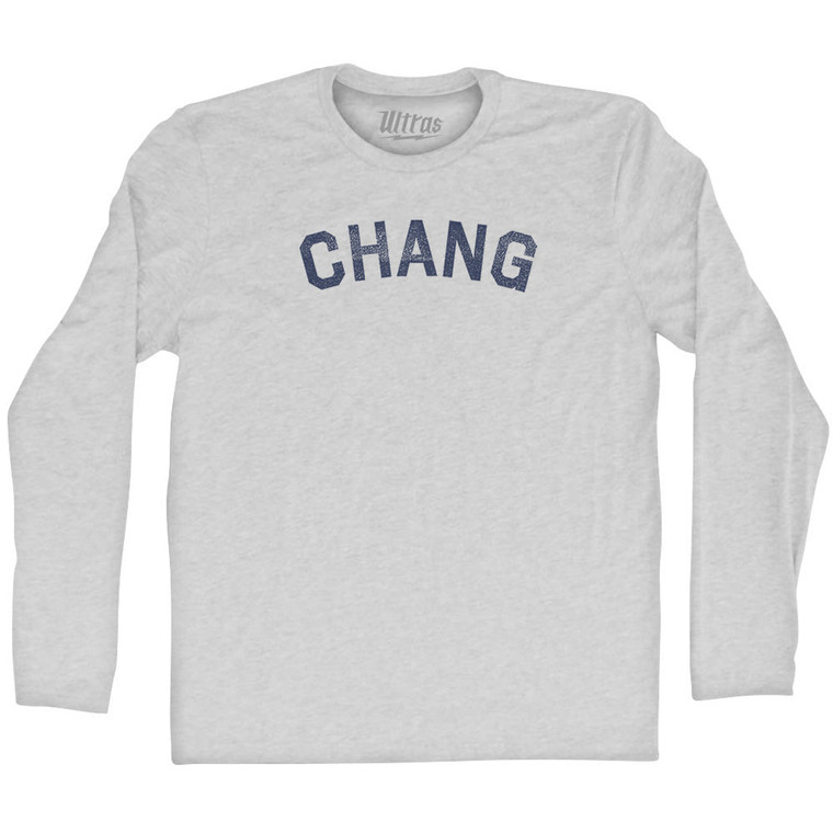 Chang Adult Cotton Long Sleeve T-shirt - Grey Heather
