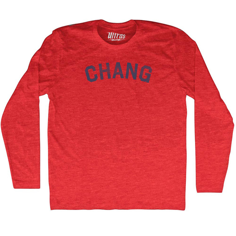 Chang Adult Tri-Blend Long Sleeve T-shirt - Athletic Red