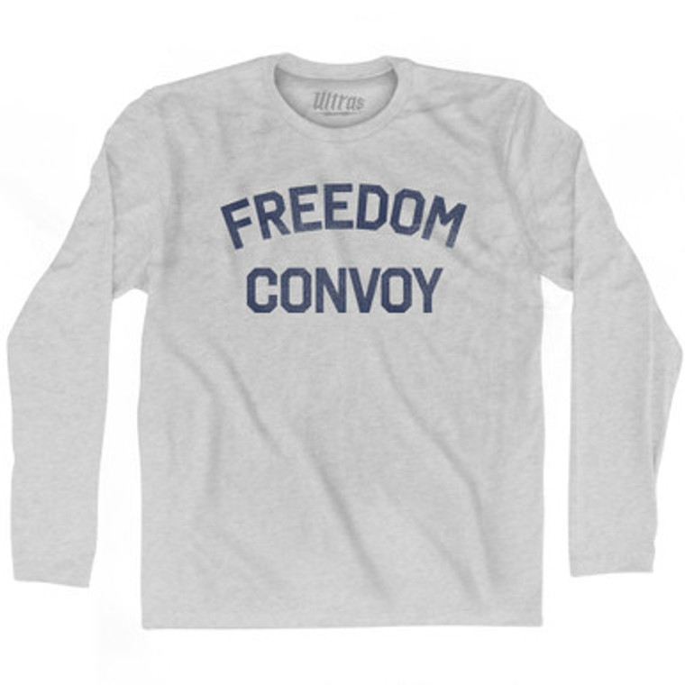 Freedom Convoy Adult Cotton Long Sleeve T-shirt - Grey Heather