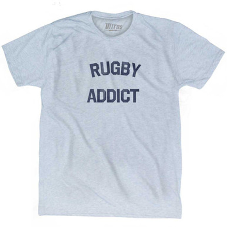 Rugby Addict Adult Tri-Blend T-shirt - Athletic White