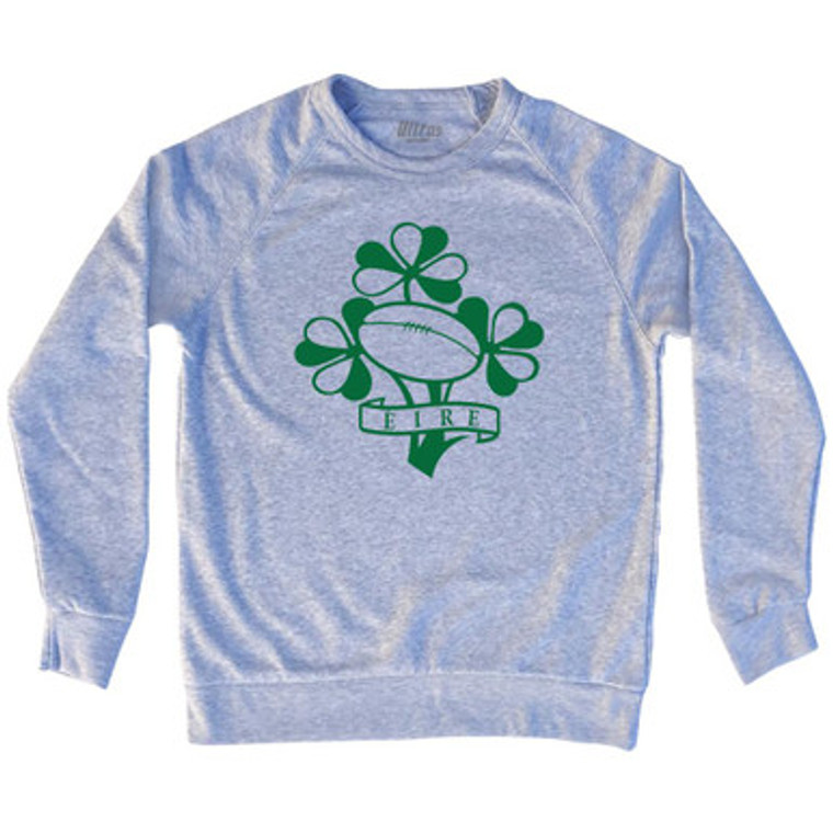 Ireland Eire Rugby Clover Adult Tri-Blend Sweatshirt by Ultras