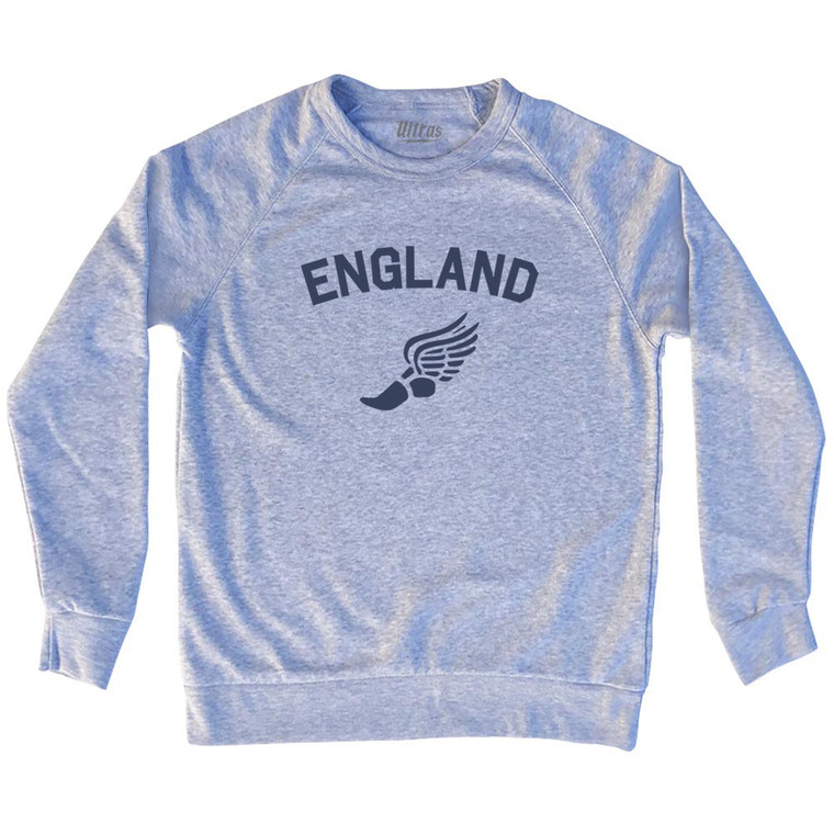 Title England Track Running Winged Foot Adult Tri-Blend Sweatshirt - Grey Heather