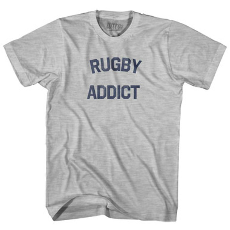 Rugby Addict Adult Cotton T-shirt - Grey Heather