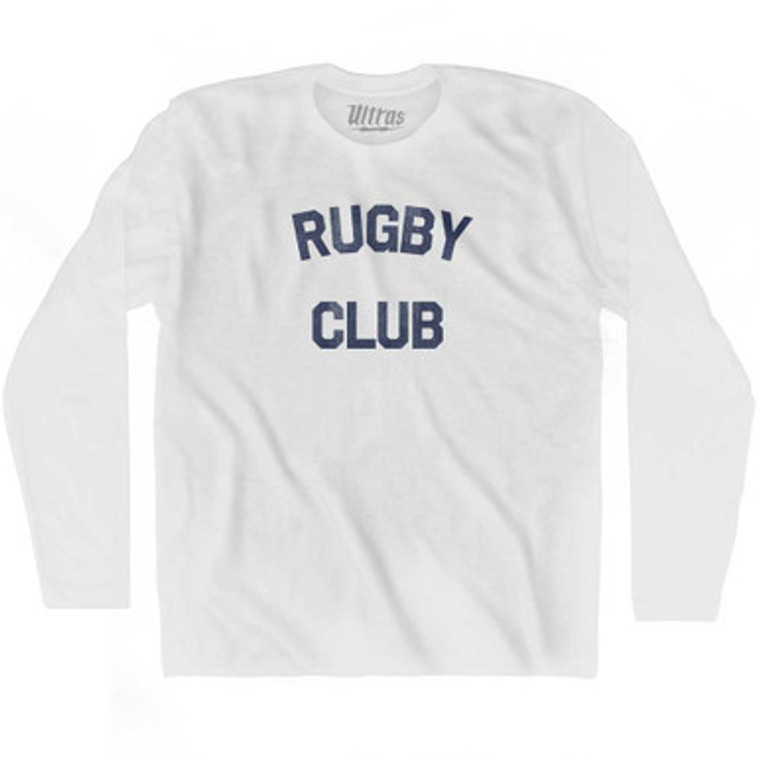 Rugby Club Adult Cotton Long Sleeve T-shirt White