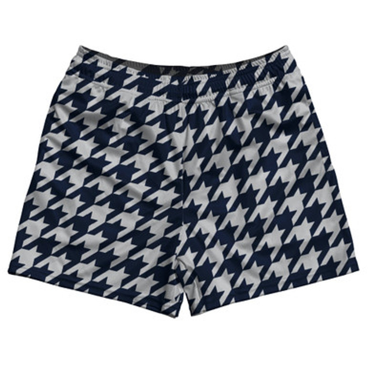 Blue Navy And Grey Medium Houndstooth Rugby Gym Short 5 Inch Inseam With Pockets Made In USA