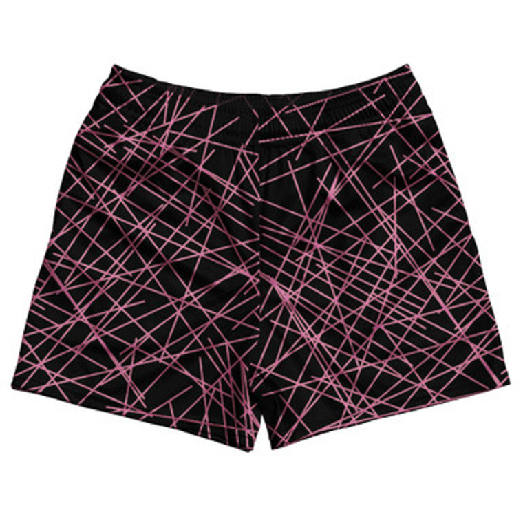Laser Show Rugby Gym Short 5 Inch Inseam With Pockets Made In USA - Bright Pink
