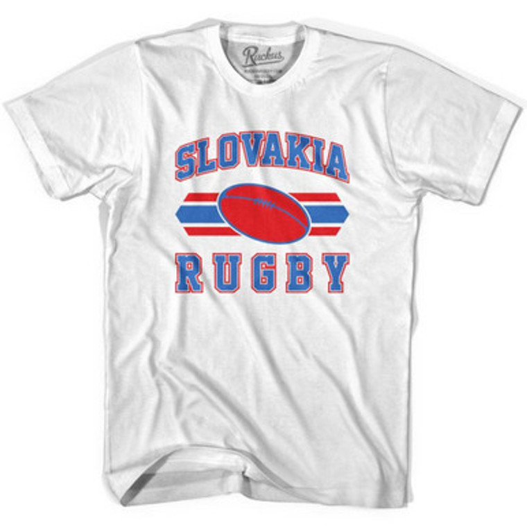Slovakia 90's Rugby Ball T-shirt-Adult - White