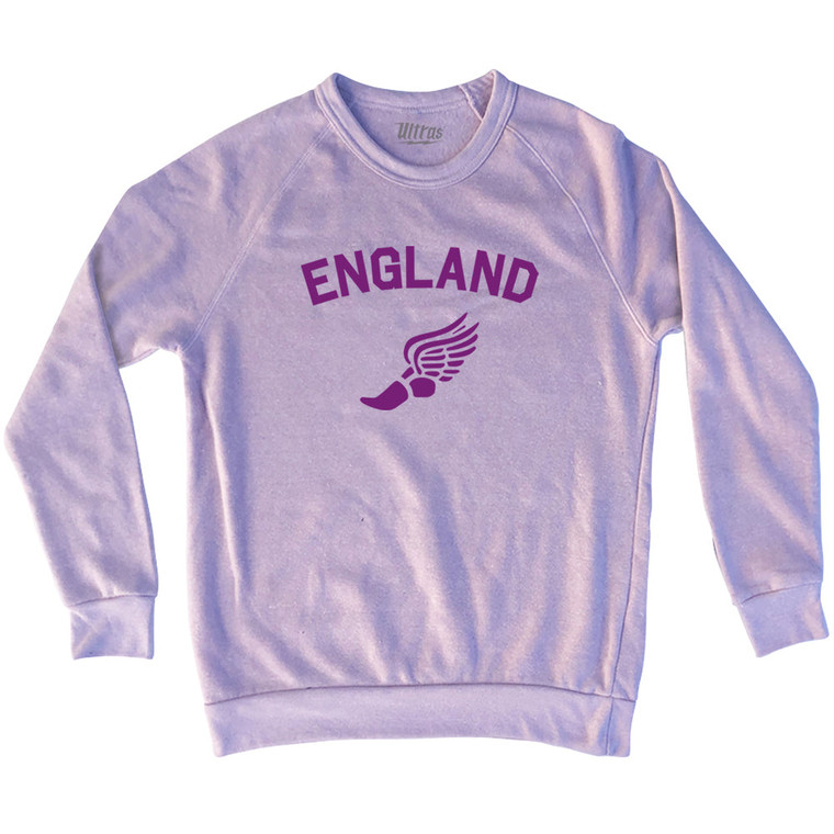 Title England Track Running Winged Foot Adult Tri-Blend Sweatshirt - Pink